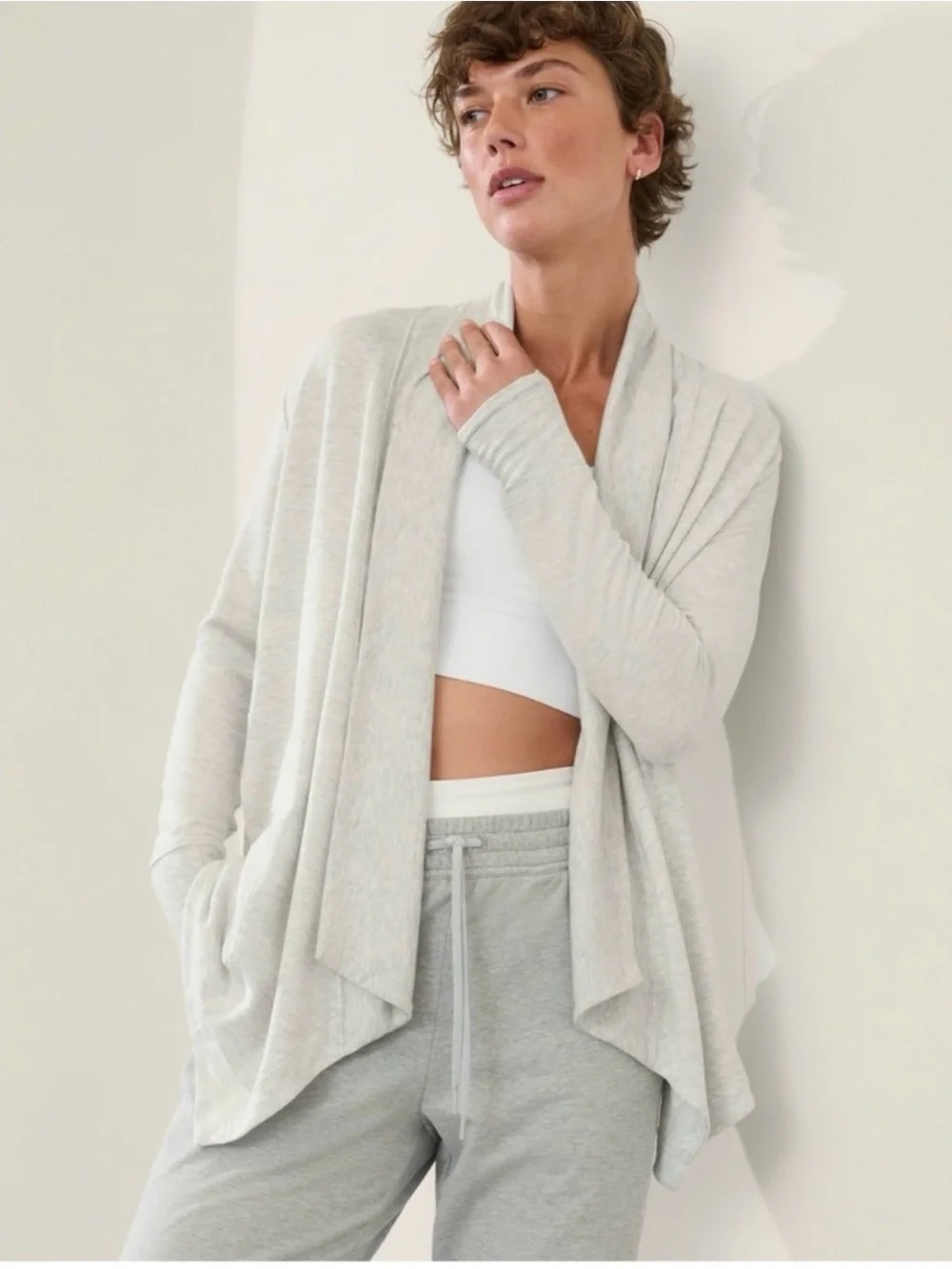 Athleta Pranayama Restore Wrap Heather Grey